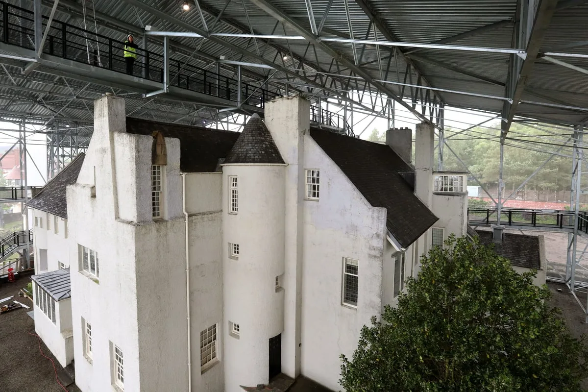 Hill House Restoration Reaches Critical Phase as Cement Render Removed