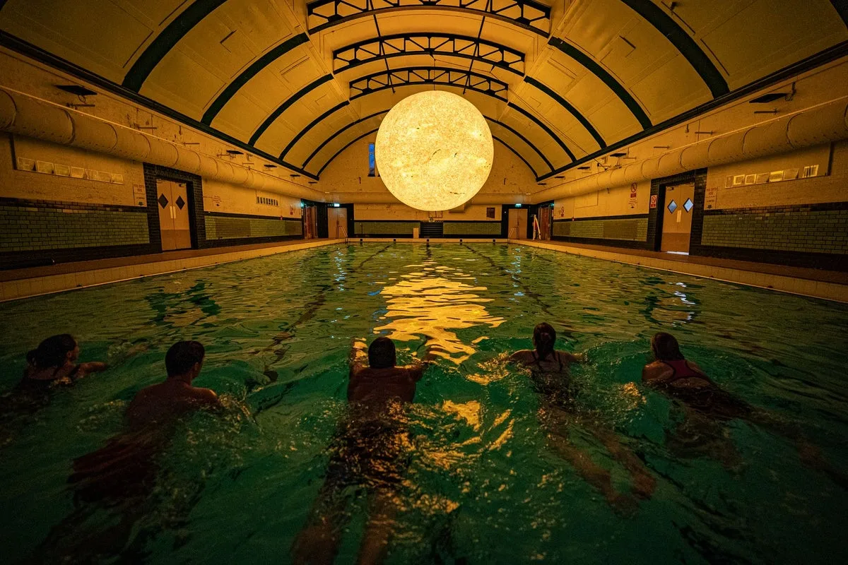 Immersive Sun Installation Lights Up Bristol Swimming Pool