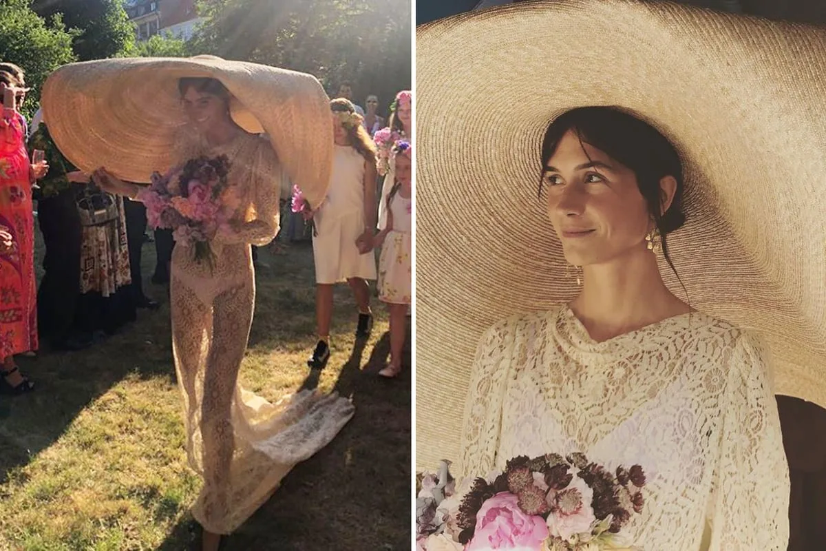Danish Actress Emma Leth Stuns in See-Through Wedding Dress and Oversized Hat