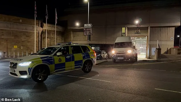 Armed Police Escort Van After Ian Watkins Prison Killing