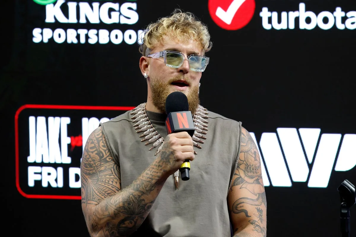 Jake Paul sports black eye after sparring with British heavyweight Lawrence Okolie ahead of Anthony Joshua fight