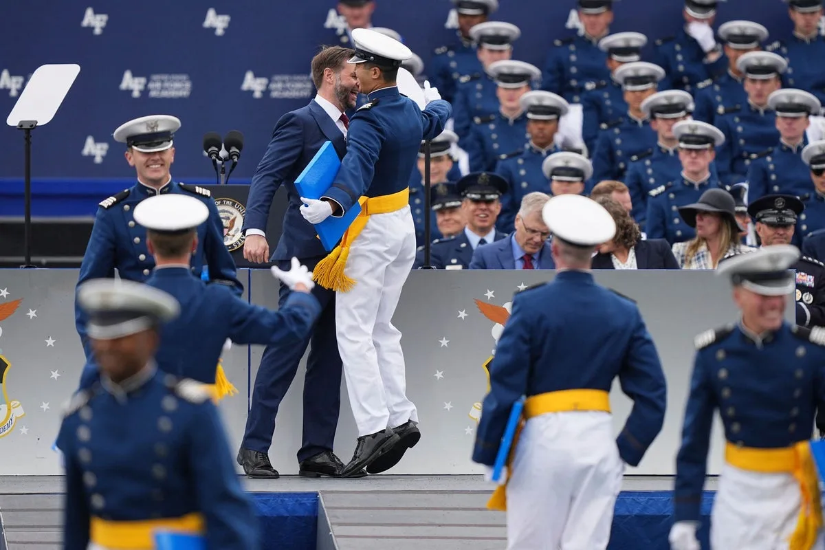 Vance Chest Bumps Air Force Cadets, Echoes Pope on AI in Warfare