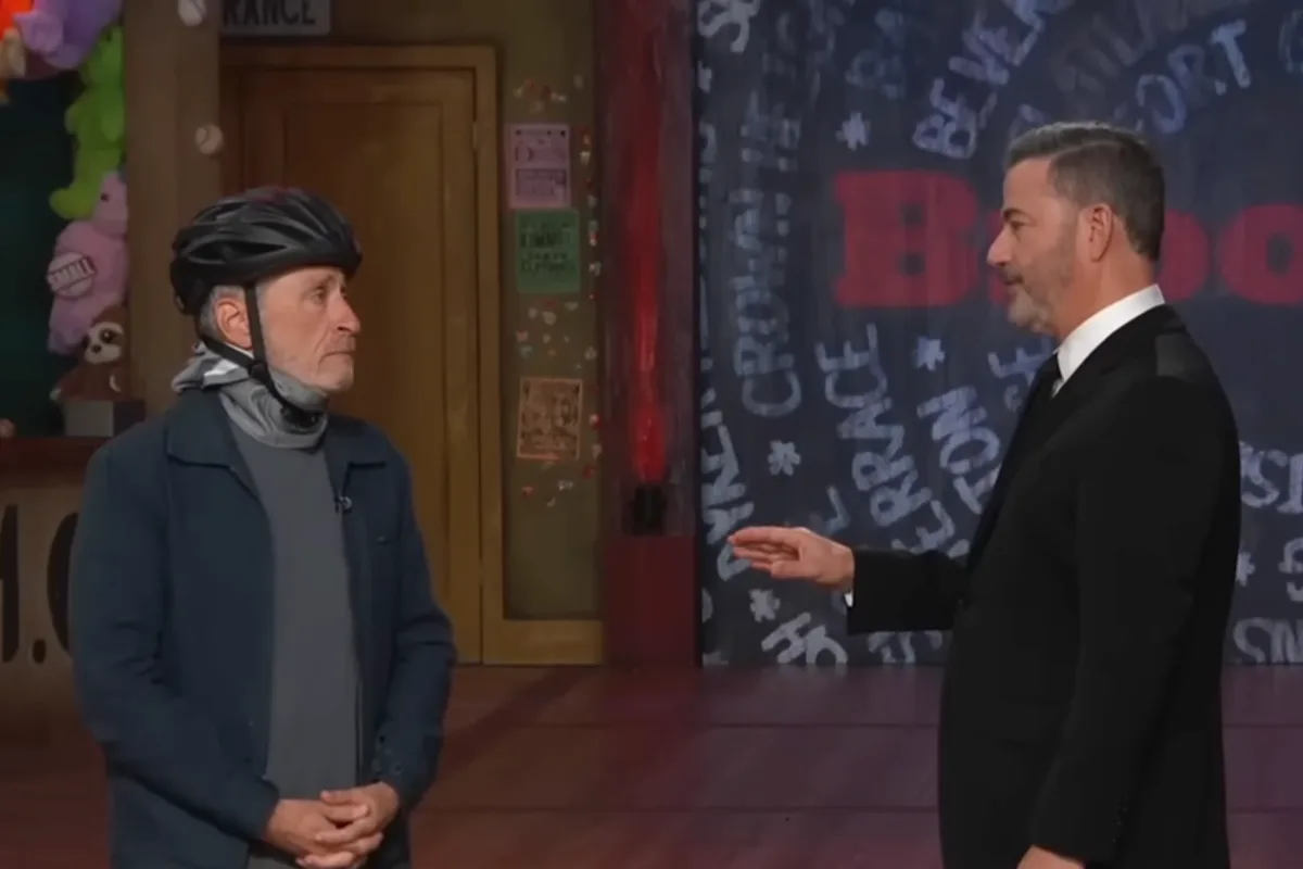 Jon Stewart Hijacks Jimmy Kimmel's Monologue to Mock Trump's Late-Night Crackdown