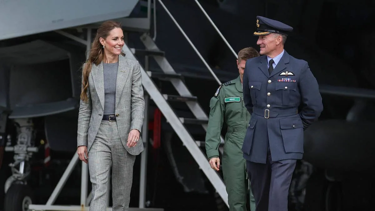 Princess Kate takes Typhoon simulator for a spin at RAF Coningsby