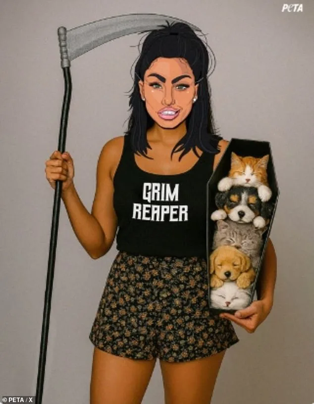 Katie Price Branded 'Grim Reaper' by PETA in Halloween Campaign After Pet Deaths