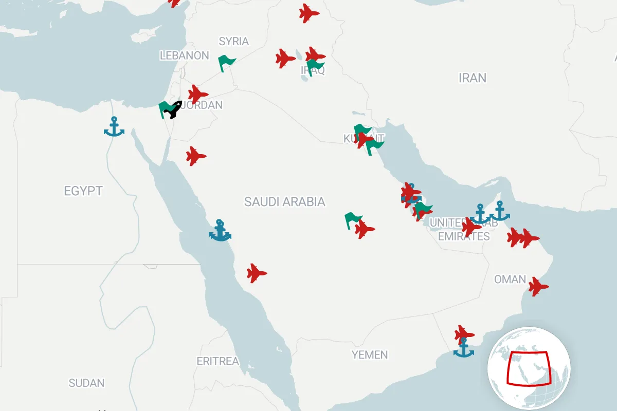 US Military Bases in the Middle East Mapped After Attack on Iran