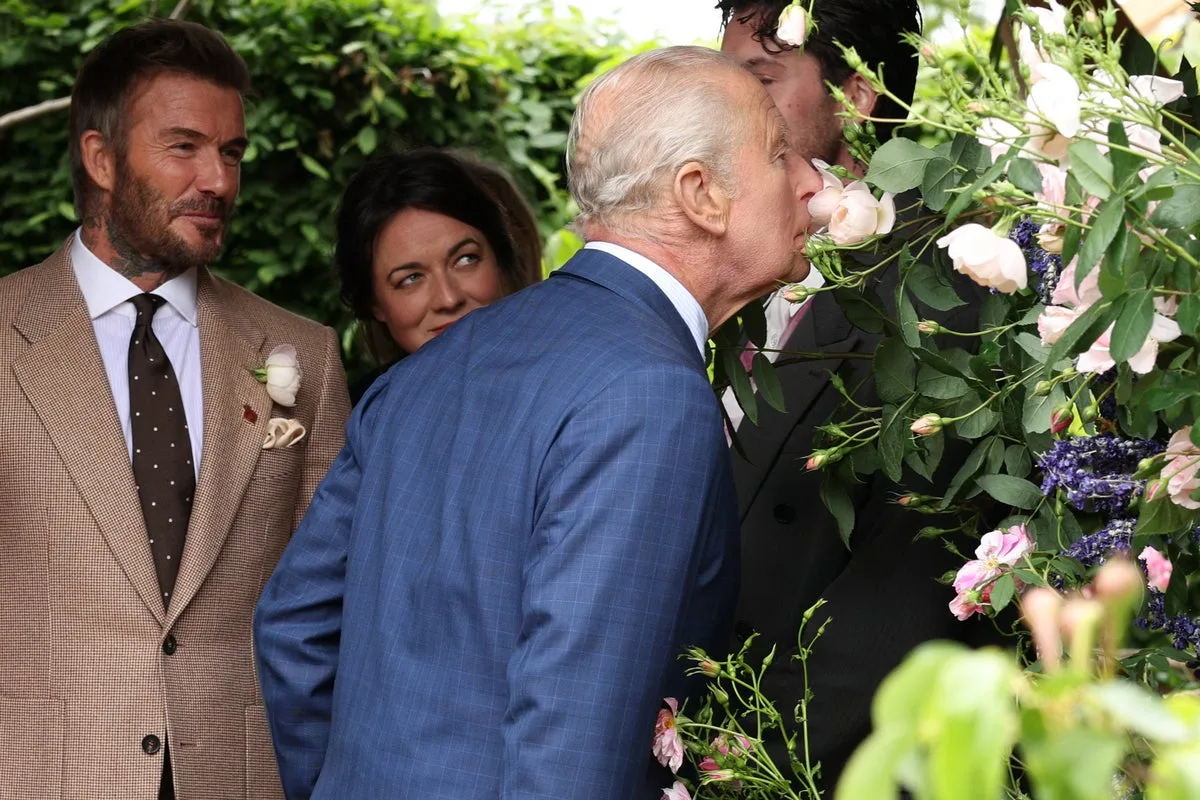 King Charles Meets David Beckham at Chelsea Flower Show, Admires Rose Named After Footballer