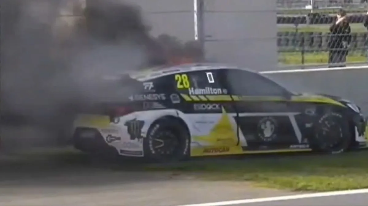 Nicolas Hamilton Unharmed After Car Bursts Into Flames at Silverstone