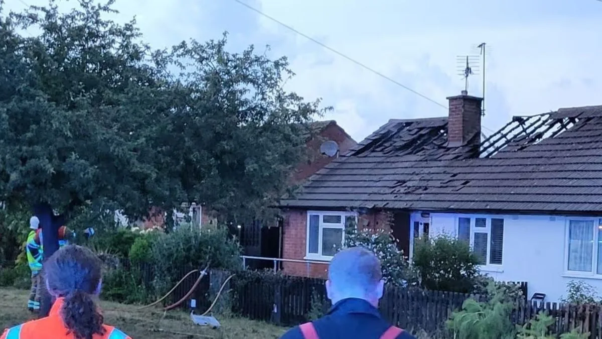 Lightning Strike Sets UK Bungalow Roof Ablaze