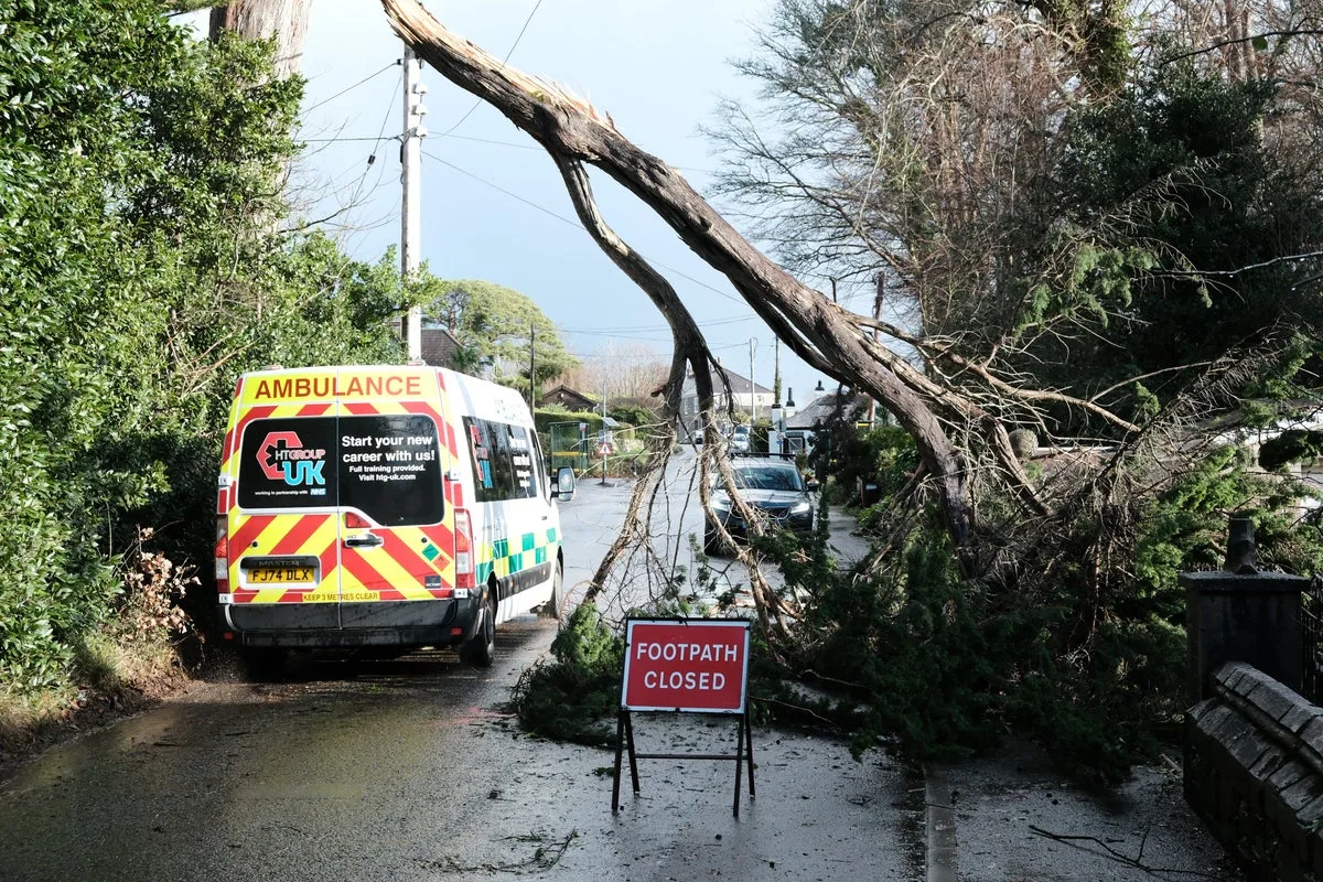 Man Killed by Falling Tree on Caravan in Helston Storm
