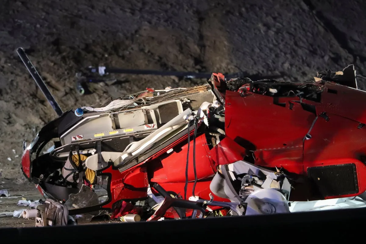 Three critically injured after medical helicopter crash on Sacramento highway