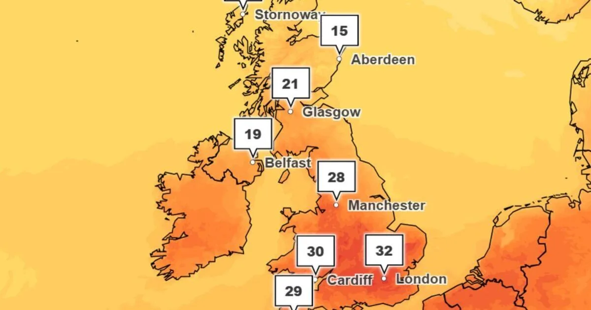 Met Office Forecasts 33C Heatwave for 25 Areas on Bank Holiday Monday
