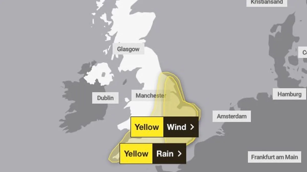 Met Office Issues Yellow Rain Warning: Prepare Torches and Batteries