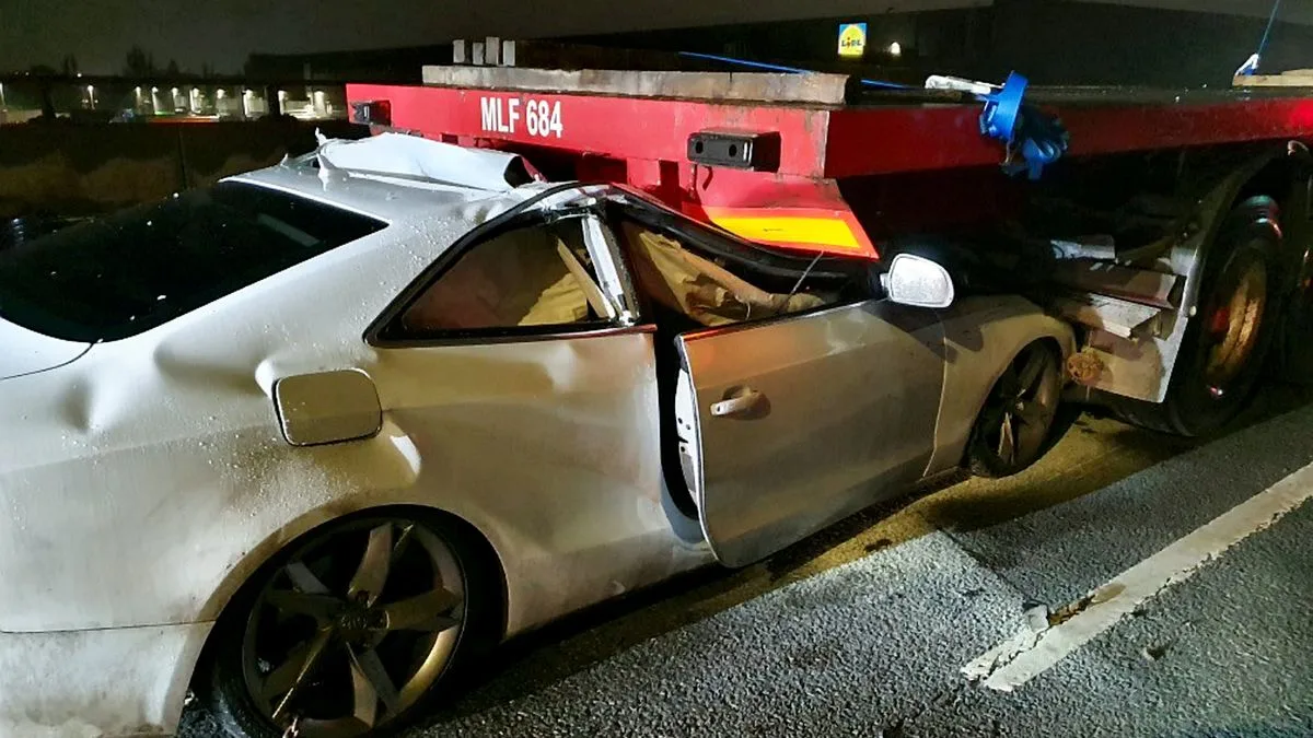 Audi Driver's 'Miracle' Escape After Car Crushed by 18-Tonne Lorry on M6