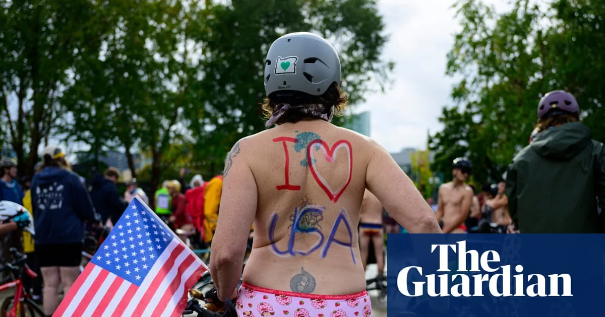 Naked cyclists protest national guard deployment in Portland