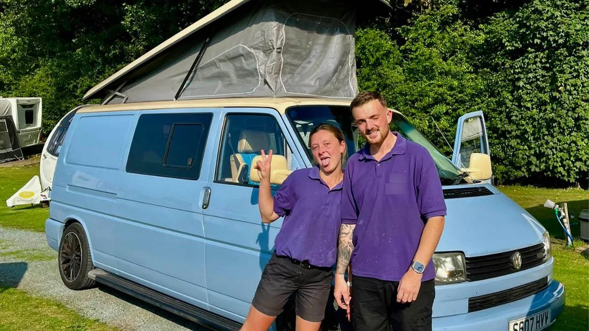 Couple 'live like kings' and save £2,000 a month after ditching 9-5 for campsite life