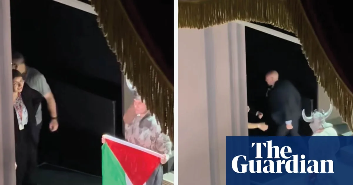Cast Member Displays Palestinian Flag During Royal Opera House Curtain Call