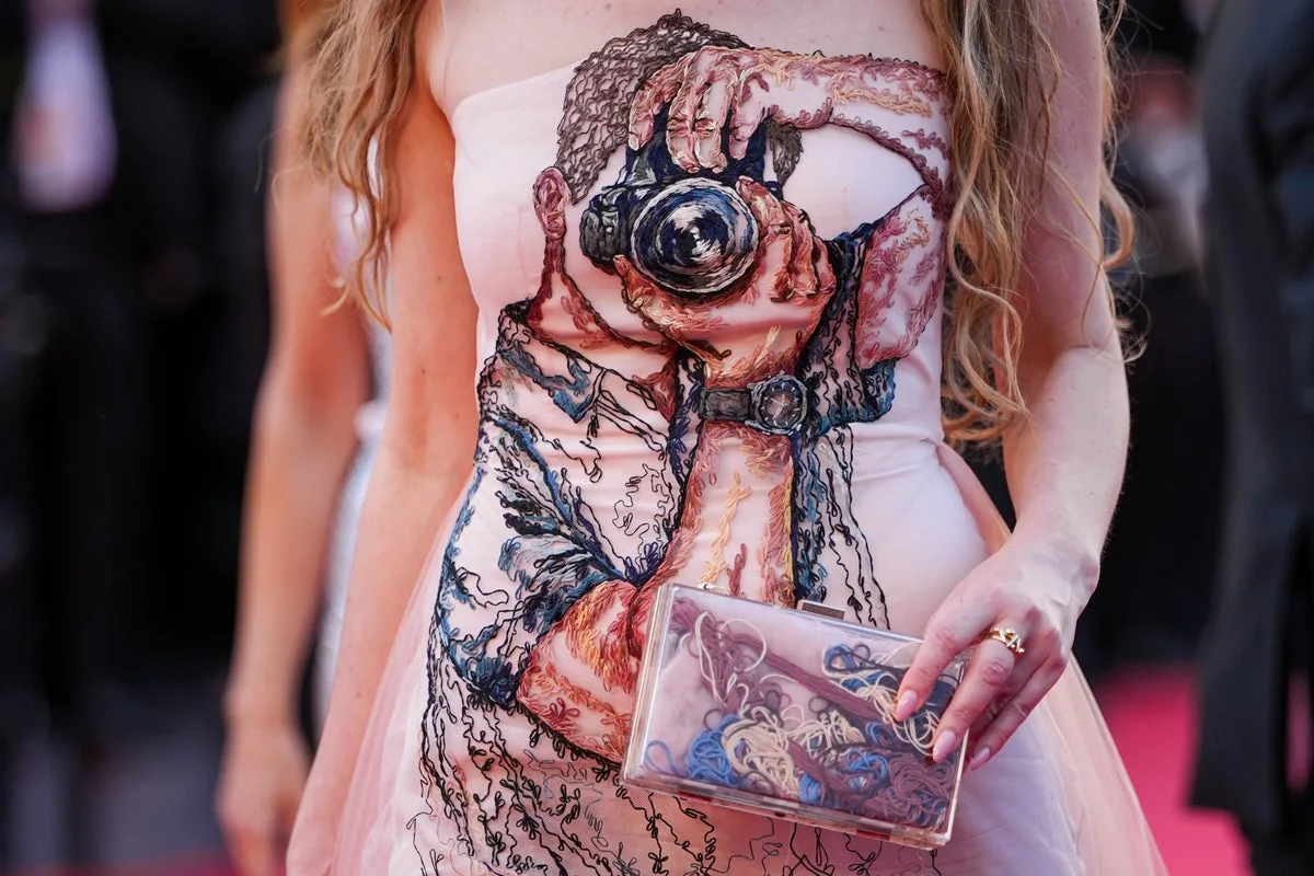 Playful Cannes Fashion: Lipstick Purses and Heel Hairpieces Steal the Show