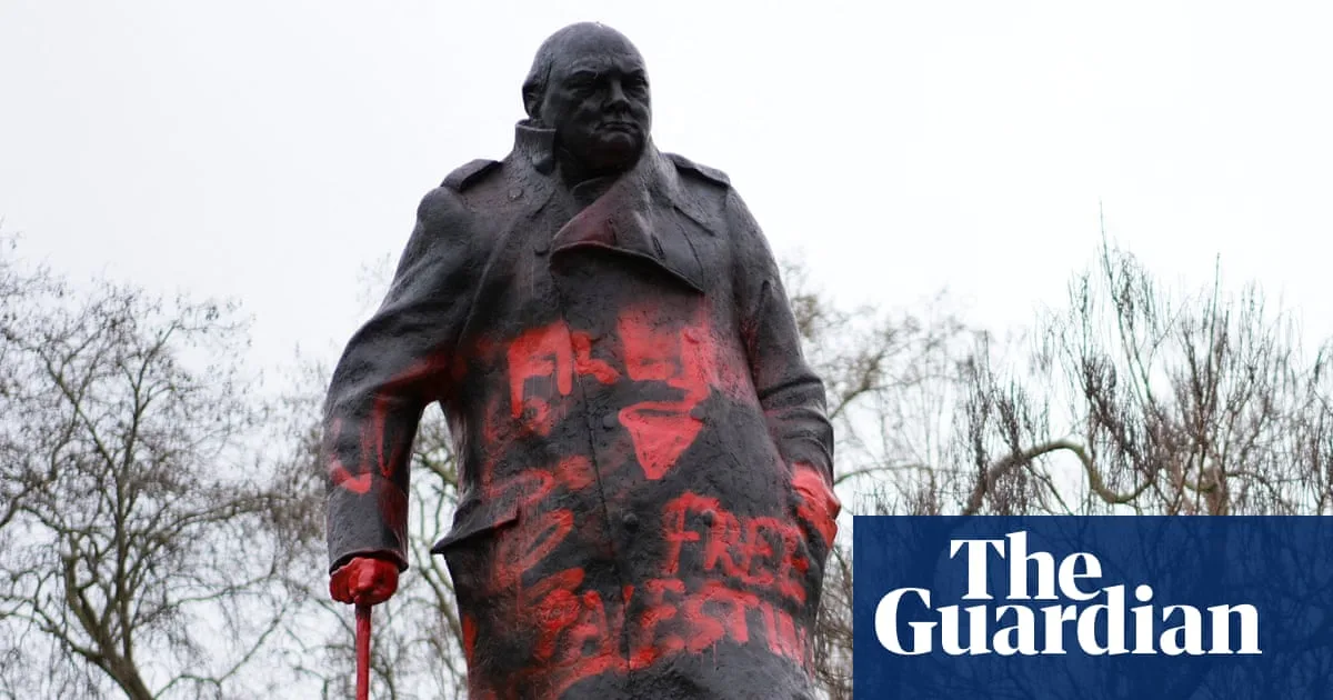 Man Charged After Churchill Statue Vandalised with Political Graffiti