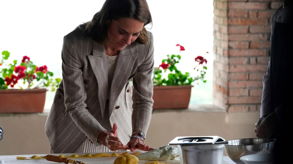 Princess of Wales Makes Pasta and Visits Preschool in Italy