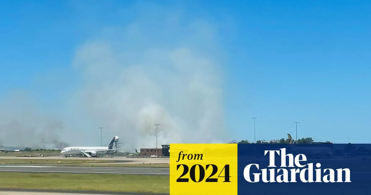 Qantas jet makes emergency landing after engine failure sparks grass fire
