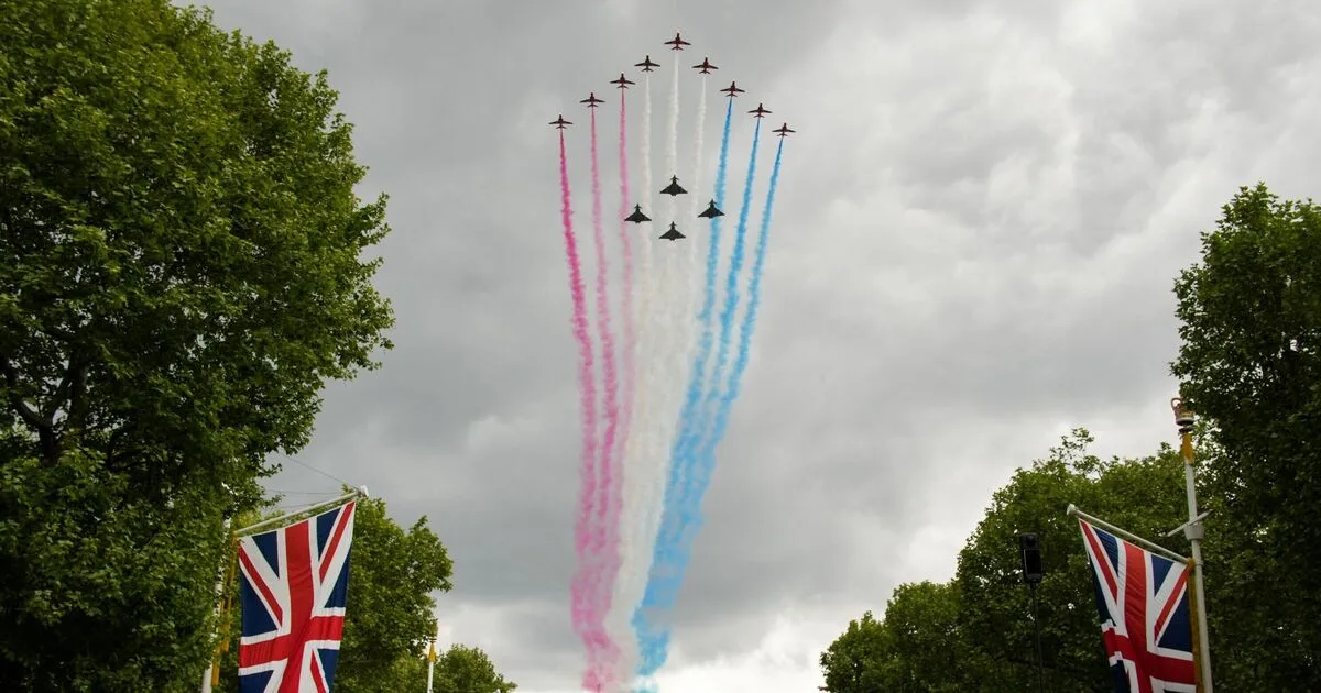 Red Arrows Trooping the Colour Flypast Route and Timings Revealed