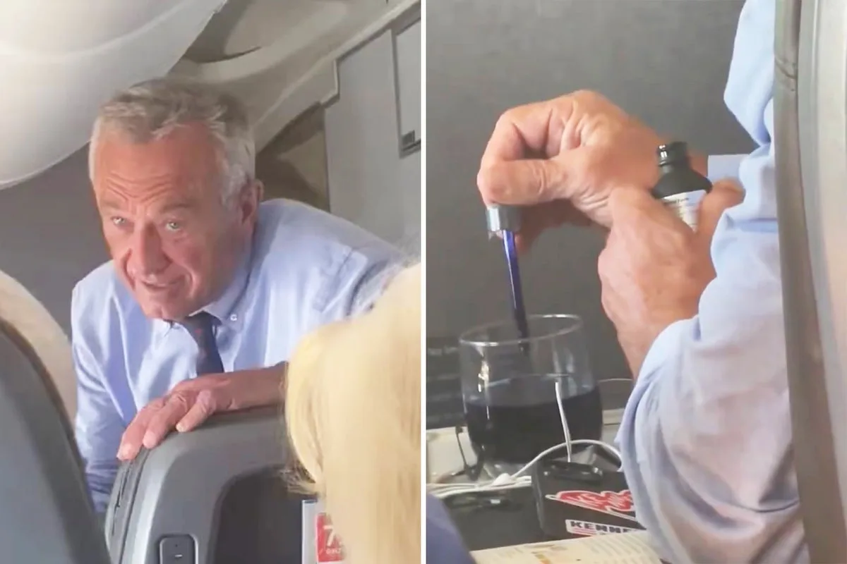 RFK Jr's Blue Liquid on Flight Sparks Methylene Blue Speculation