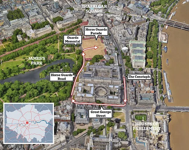 Remembrance Sunday March 2023: Route Map as King Leads Cenotaph Service