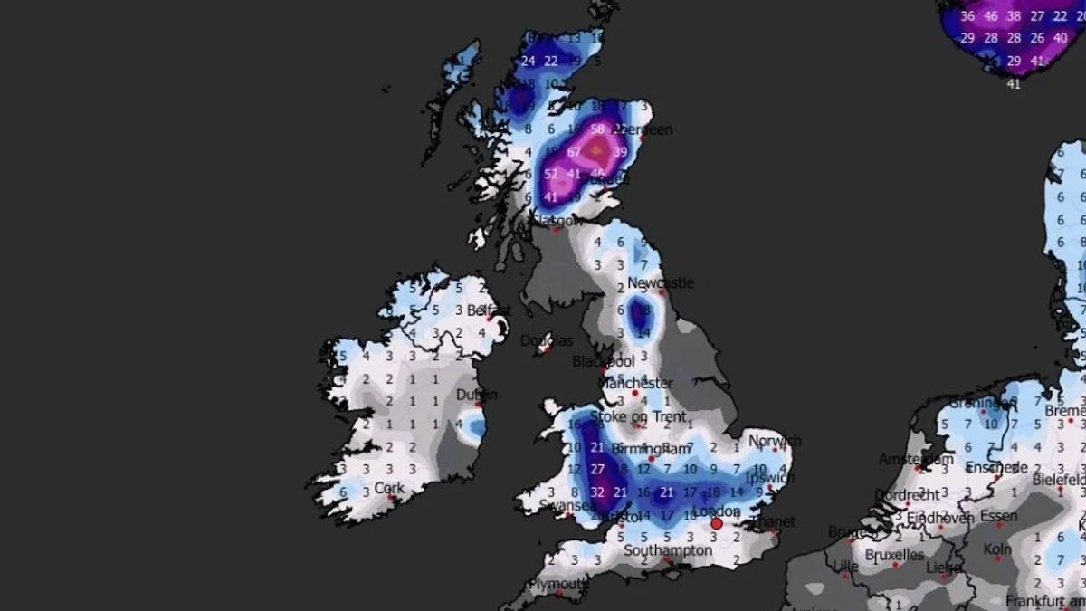 Six-Day Blizzard to Bury UK with Up to 100cm of Snow