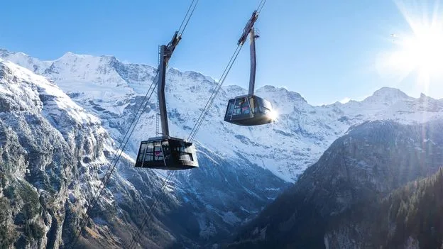 Switzerland's Car-Free Alpine Village Mürren Now Accessible by World's Steepest Cable Car