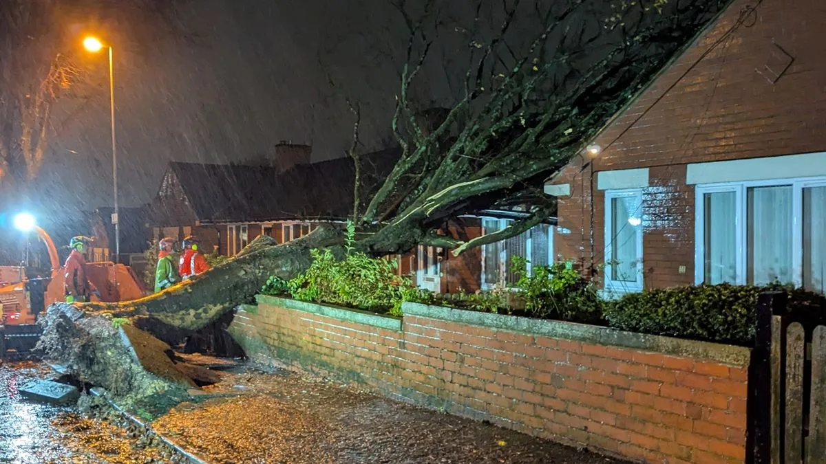 Storm Claudia Chaos: Tree Smashes Bungalow in Oldham