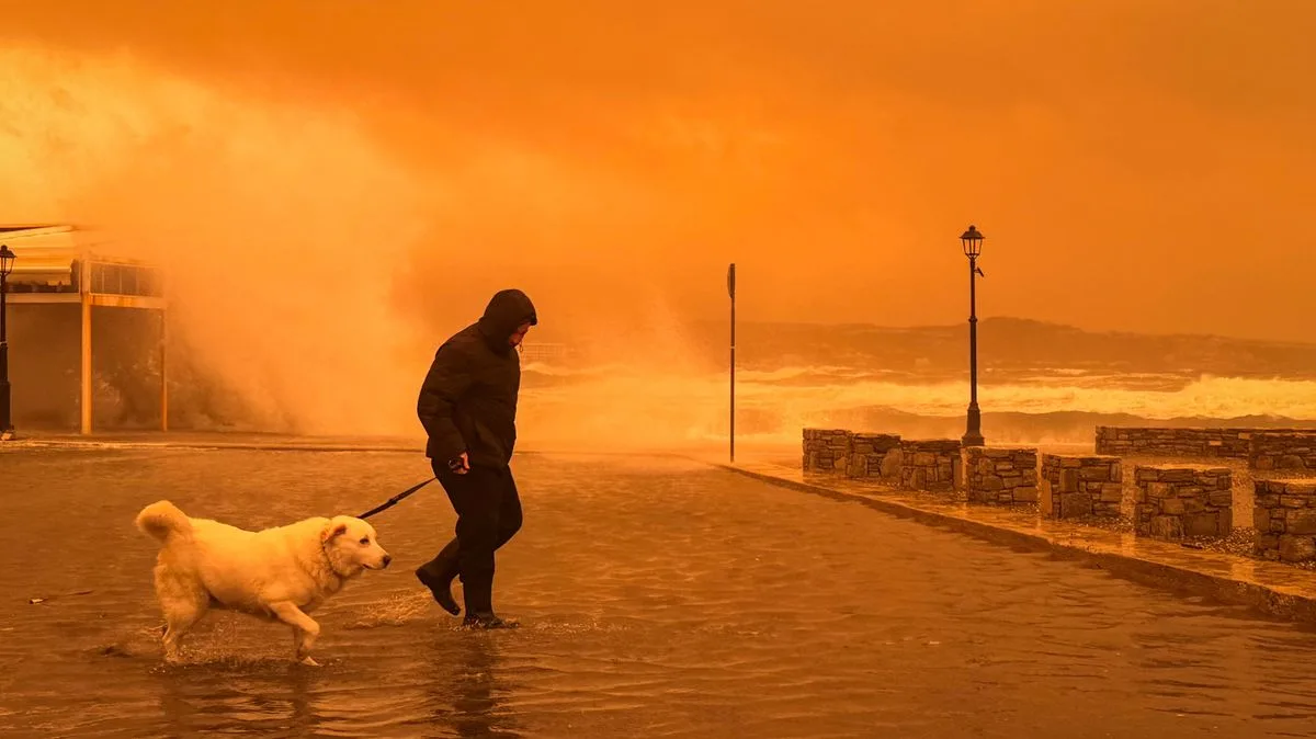 Man Dies as Storm Erminio and Saharan Dust Hit Greece