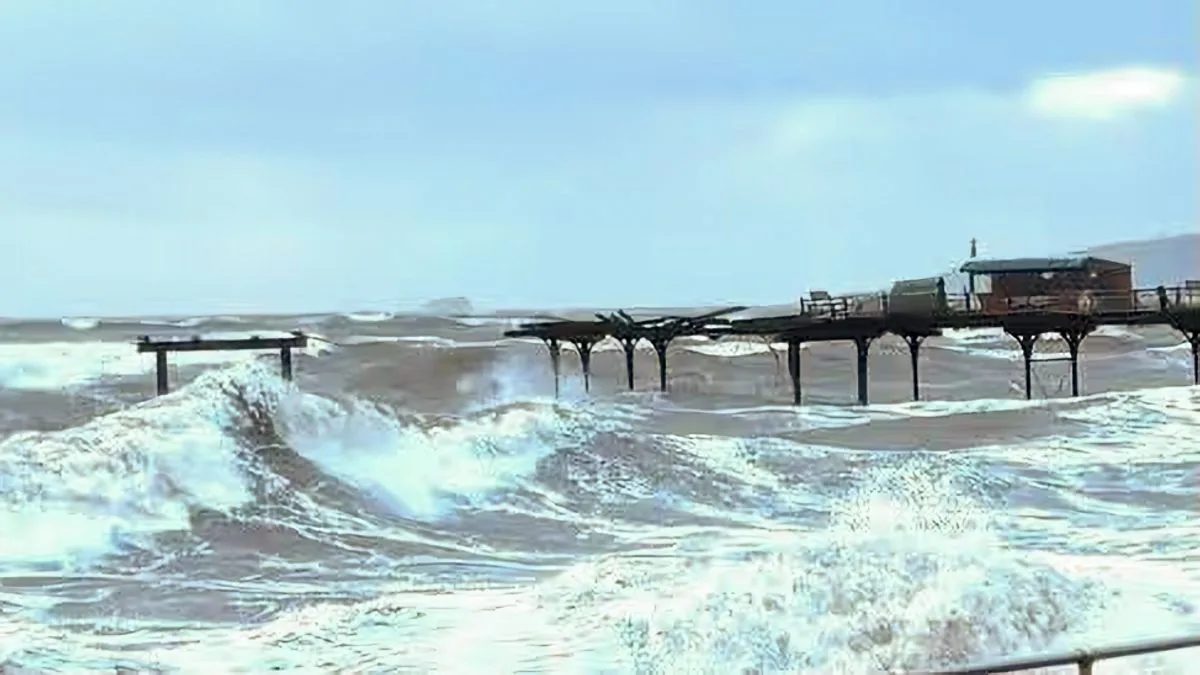 Storm Ingrid Destroys Pier And Railway Wall In Devon