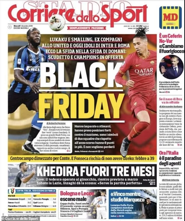 Lukaku's Agent Slams 'Shocking' Black Friday Headline and Serie A's Racism Response