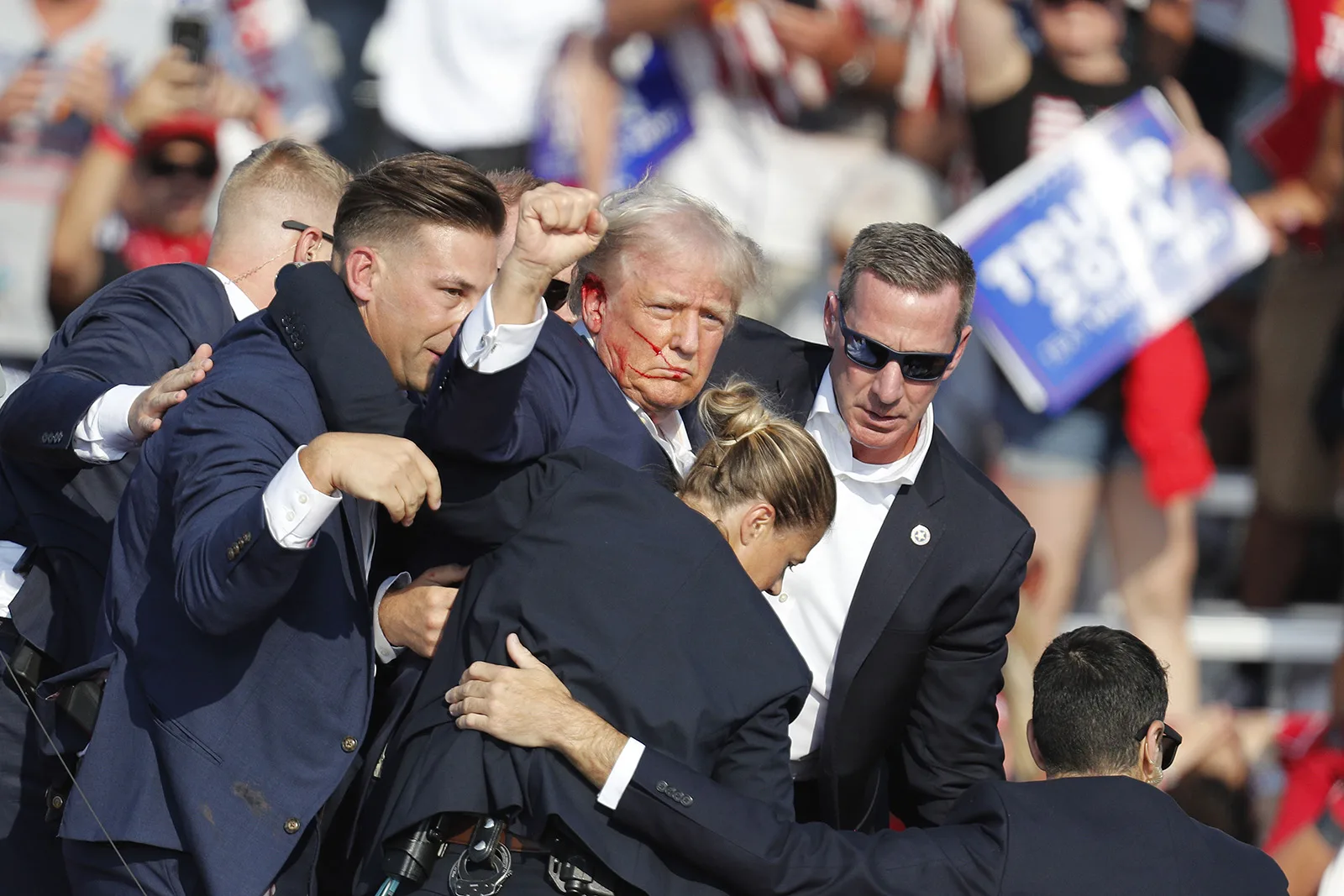 Trump Bloodied in Assassination Attempt at Pennsylvania Rally