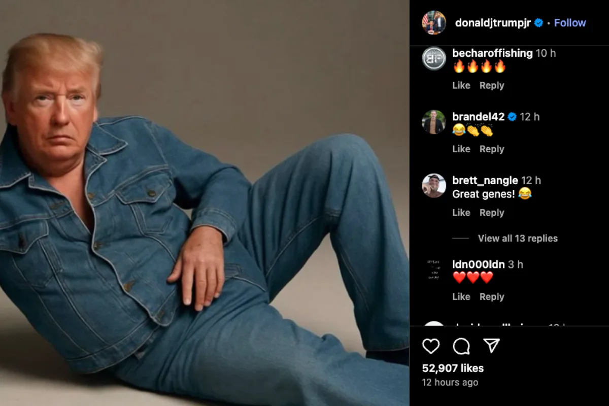 Trump Jr mocked for AI parody of Sydney Sweeney ad featuring father