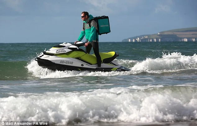 Deliveroo Trials Jet Ski Food Deliveries on Bournemouth Beach