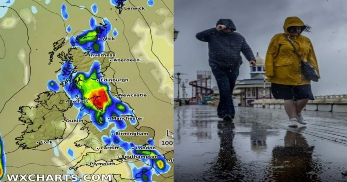 UK Braces for Two Days of Heavy Rain Ending Heatwave