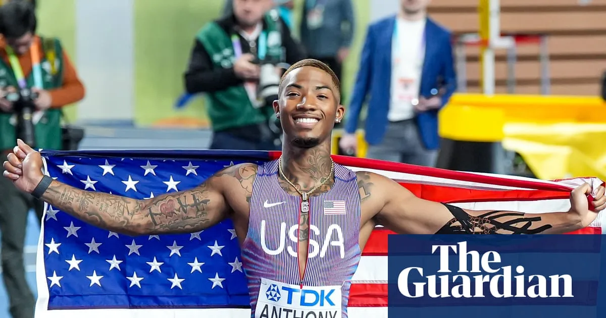 US sprinter Jordan Anthony wins 60m world gold after blood clot 'the size of a soccer ball' from doping test