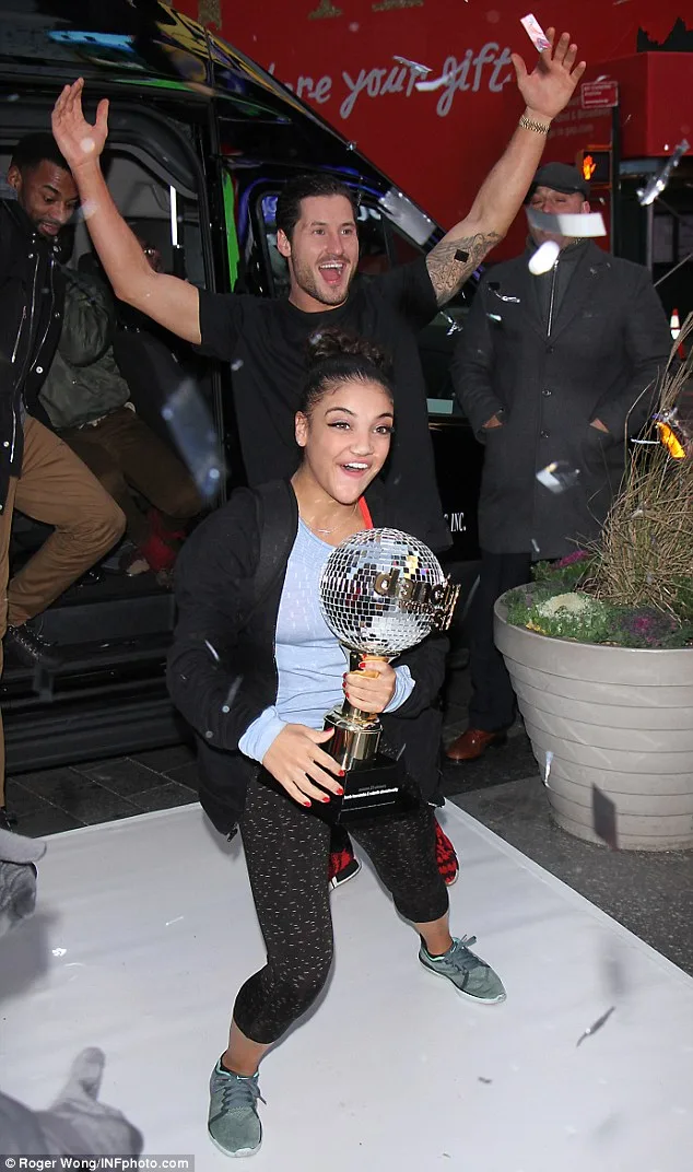 Laurie Hernandez and Val Chmerkovskiy Celebrate DWTS Win on Good Morning America
