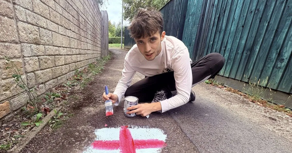 Vigilante Paints St George's Crosses on Potholes in Protest