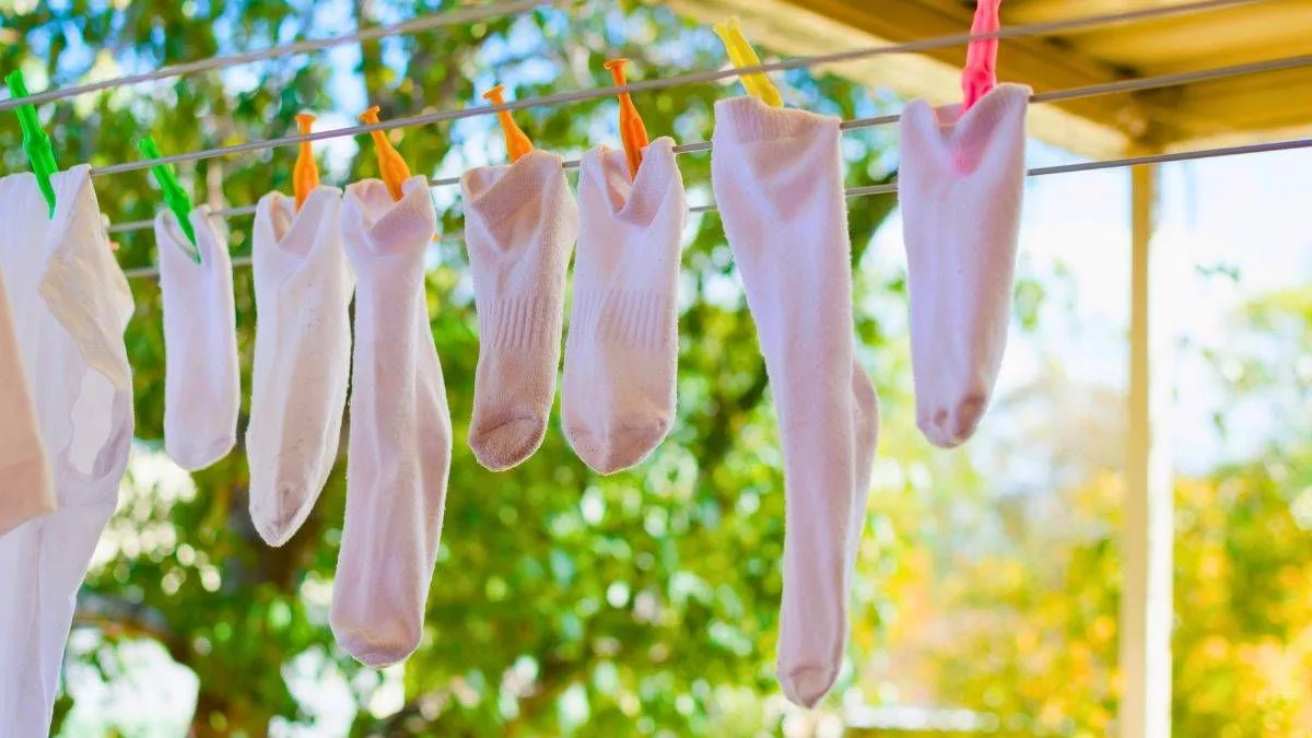 Natural Sunlight Method Whitens White Socks Without Bleach