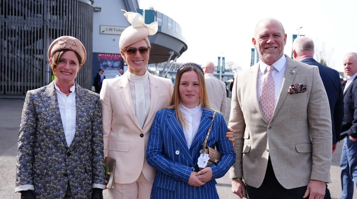 Zara Tindall and Daughter Mia Twin in Chic Suits at Aintree Ladies Day