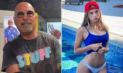 Howie Mandel Uses Bizarre Handshake Contraption with OnlyFans Model Sophie Rain