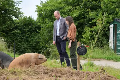 Prince William Meets Pig Named Ginger Spice on Devon Farm Visit