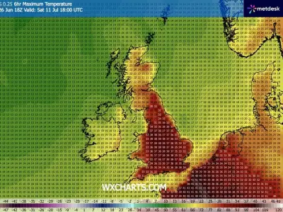 UK Heatwave: 38C Predicted in 17 Counties Within Days