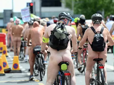 World Naked Bike Ride in Cardiff Surprises Metallica Fans
