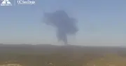 B-52 Crashes at Edwards Air Force Base, Plume of Smoke Seen
