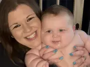 Eight-month-old baby wears five-year-old clothes due to rapid growth