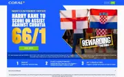 Get 66/1 Odds on Harry Kane to Score or Assist vs Croatia with Coral